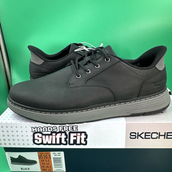 Skechers Hands Free Swift Fit Men’s 10.5 Black Waterproof Casual Lace Sneakers main image 16